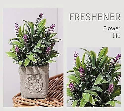Kunstige Lavendelplanter i Potter med Imitert Grønn Plast Mini Potter for Kontor