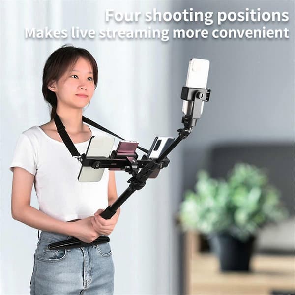 Selfie Stick for Direkte Sendinger, Mobiltelefonholder, Multifunksjonell, Bærbar
