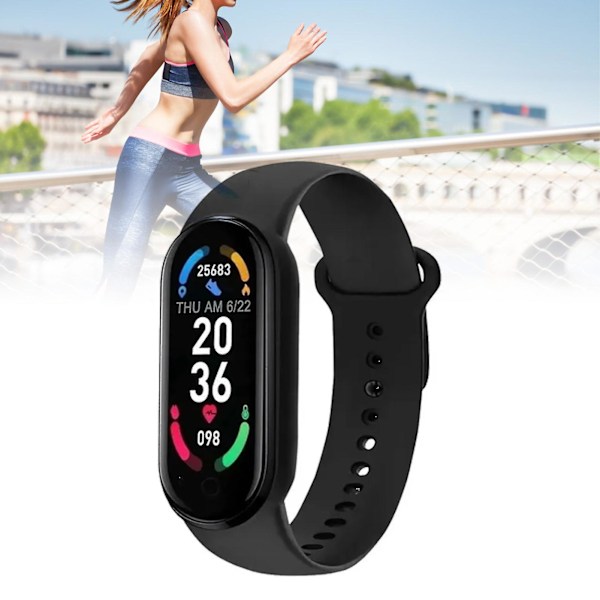 M6 Smart Armbånd Puls Blodtryk Søvnovervågning Skridttælling Musik Vejr Bluetooth Fitness Tracker