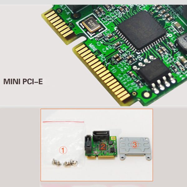 Mini Pcie til Sata3 Adapter Converter Pcie for Express to Dual Sata3.0-utvidelse