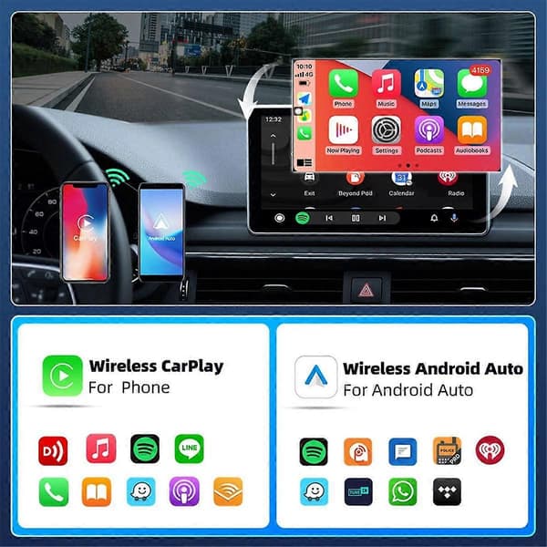 Android Auto CarPlay Adapter Trådløs til Trådløs AI-boks for