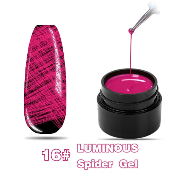 Lysende Silke Tegning Neglemaling Lysende Elastisk Silke Tegning 8ml Fototerapi Lysende Silke Tegning Spider Lim Sæt