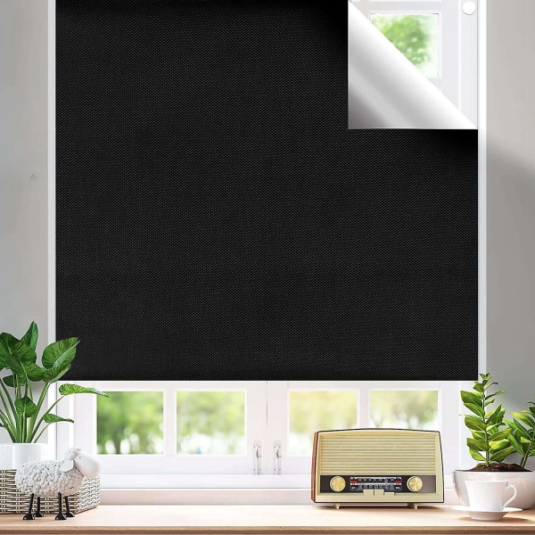 Bærbar mørklægningsgardin, mørklægningsmateriale 300x150 cm Skåret til størrelse mørklægningsgardiner Stick On Window Fo