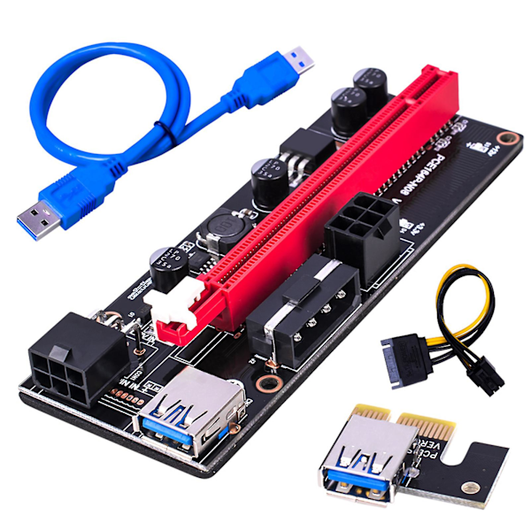 VER009S Bærbar USB 3.0 PCI-E 1X til 16X GPU Express Riserkort for Miner