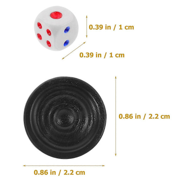 1 Sæt Sort og Hvid Backgammon Brikker Plastik Backgammon Udskiftningsbrikker