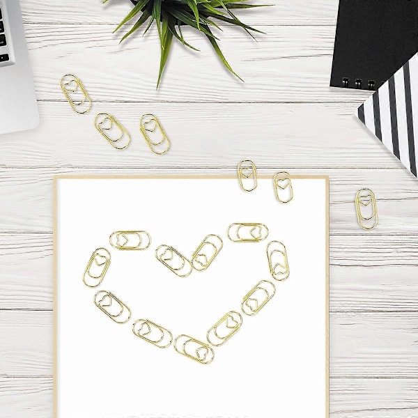 100 stk. Hjerteformede Papirclips, 2 cm Søde Mini Papirclips til Kontoret