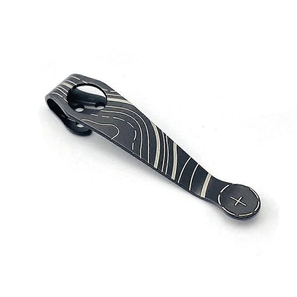 Tilpasset håndlaget titanium dypbærende lommeklips for kniver, laget av 6al-4v titanium