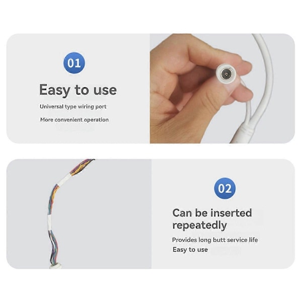Ethernet LAN-kabel 10 Pin 10 Core PoE RJ45 Nettverkskabel for IP-kamera, Høyhastighets Dataoverføring