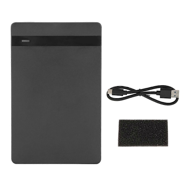 Type C Harddisk Kabinett 10Gbps Overføring 2TB Type C USB3.1 Harddisk Kabinett med LED-indikator for Laptop Svart YEMMA
