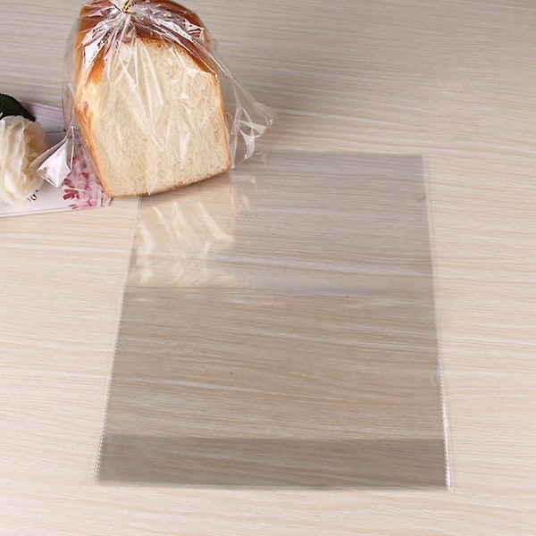 100 stk. Bageposer Letvægts Selvklæbende Bærbare Transparente Brød Toast Bageri Emballagepose Til Hjemmet
