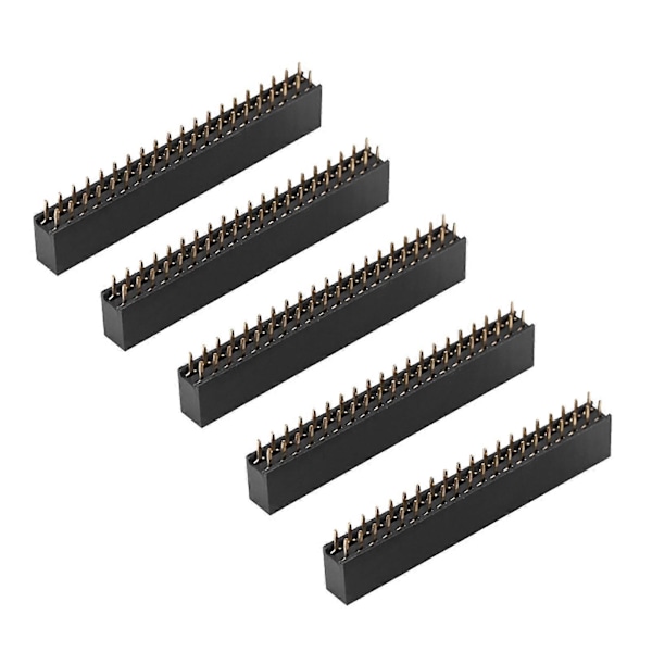 5 kpl 2 x 20 nastaa 2,54 mm:n välein naaraspuoliset kaksoisriviset lyhyet nastapäät Raspberry Pi:lle