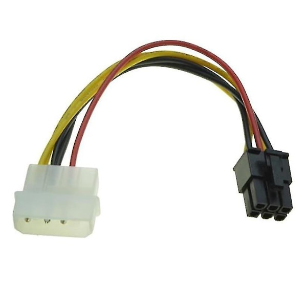 4-pin Molex til 6-pin PCI-Express PCI-e Videokort Strømforsyningsadapterkabel