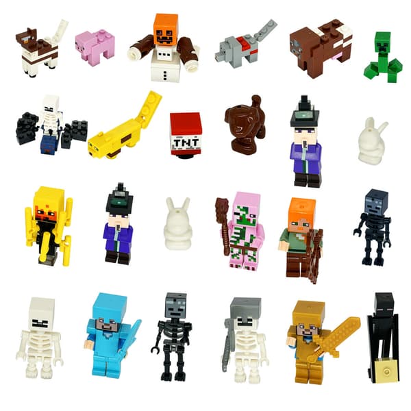Minecraft 24-dages nedtællings blind box samlebyggesten pixel robot spil børnegave