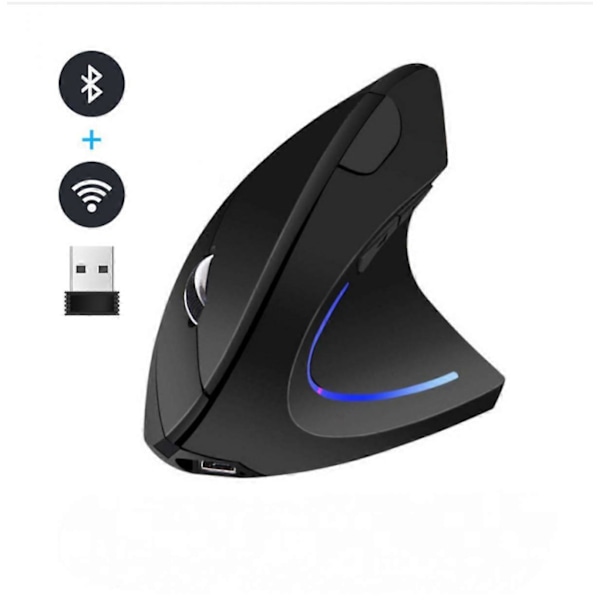 Trådløs Vertikal Mus, 800/1000/1200/1600 Justerbar DPI Høy Følsomhet Ergonomisk USB Mus for Datamaskiner og Bærbare Datamaskiner Hvit