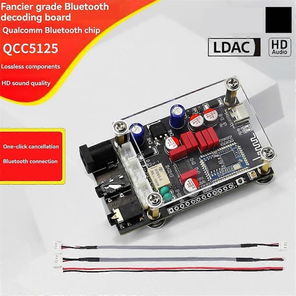QCC5125 Bluetooth 5.1 Dekoderkort Feber-Grade Dekodningskort LDAC Tabfrit HIFI HD Lydkvalitet