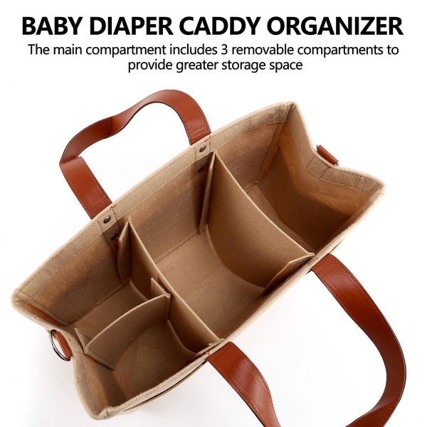 Baby Bleie Caddy Organizer - Baby Shower Kurv Bærbar Vuggestue Opbevaringskasse Bil Opbevaringskurv Fo