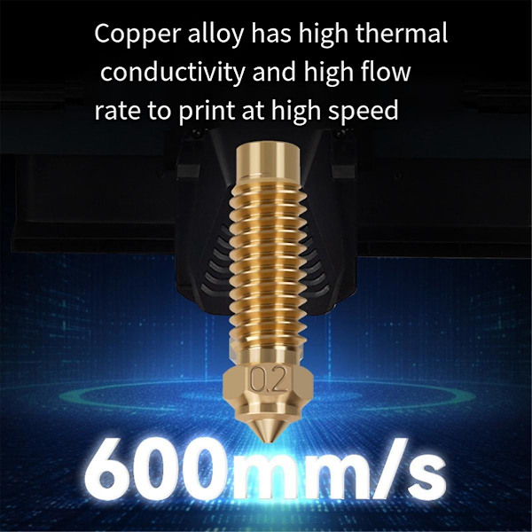 5 stk. til Neptune 4Plus/4Max messingdyse 1,0 mm højtemperaturdyse til 1,75 mm PLA/ABS/PETG/TPU/PC/PP/nylon/