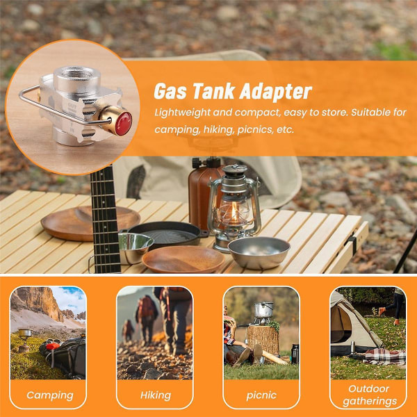 Camping Gas Saver Plus Gasomvandlare Shifter Påfyllningsadapter för Platta Tankar Camping Gas Adapter Ventil Silver