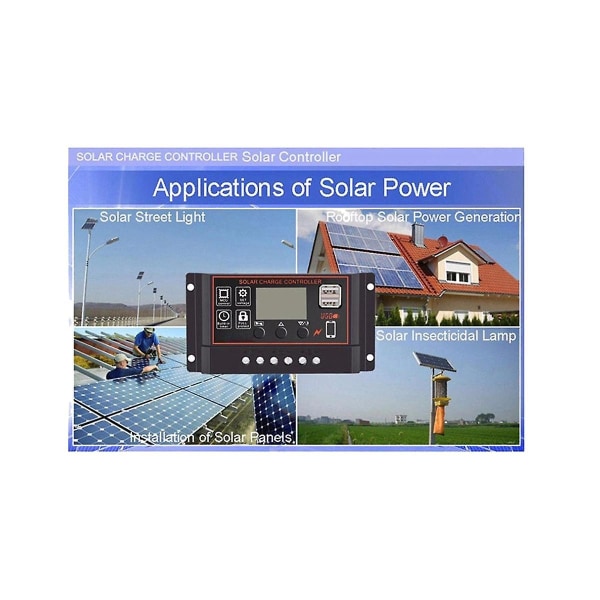 100a Solar Charge Controller Solar Panel Controller 12v 24v Lcd Display Solar Panel Batterireglering