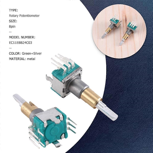 2 stk. EC11EBB24C03 Dual Axis Encoder med bryter, 30 posisjoner, 15 pulspunkter, 25 mm håndtak