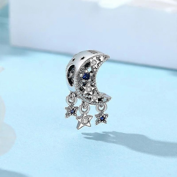 925 Sterlinghopea Charms Helmet Astronautti Galaksi Tähti Kuu Riipus Charmi Sopii Pandora Rannekoruihin Lahja Korut Naisille 3