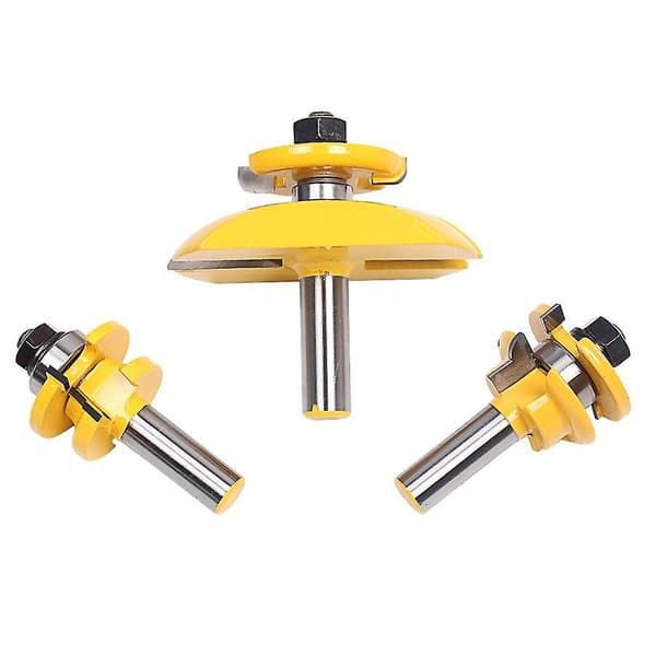 3-pack 1/2 tum skaft Spår- & bladkutter Panel Skåp Fräs Bits Set Fräsverktyg Kraftverktyg Doo