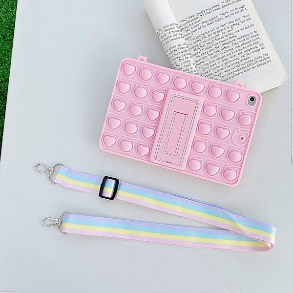 Etui for iPad 9. generasjon 2021 10,2 tommer, iPad 7. og 8. generasjon 2020/2019 etui - Stilig myk regnbue boble fidget sensorisk stressreduserende støtsikkert etui