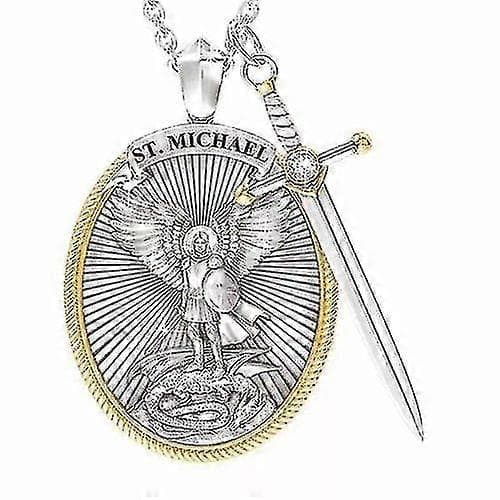 St. Michael Ärkeängel Halsband - Legering - 45cm(hy)
