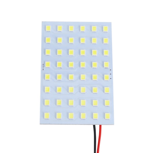 2x Hvit 1210 Smd 48 Led Bil Interiør Kuppel Lys Panel W T10 Ba9s Festoon