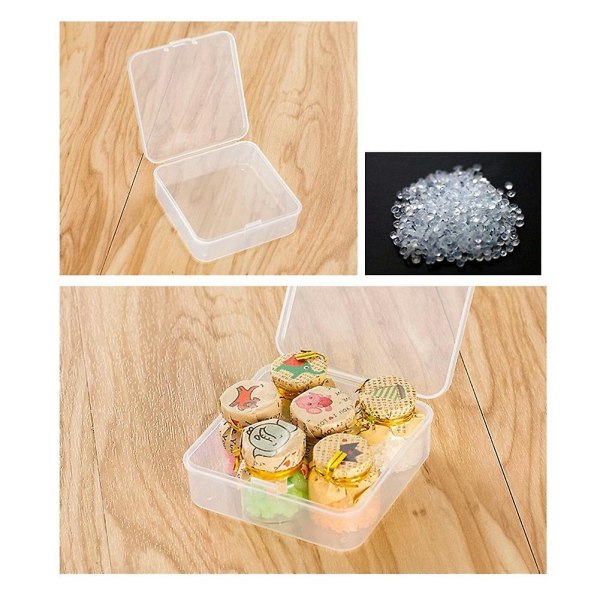 16 Pack kirkkaiden muovihelmien säilytysastioiden laatikko saranoidulla kannella pienille esineille, timantille, helmille