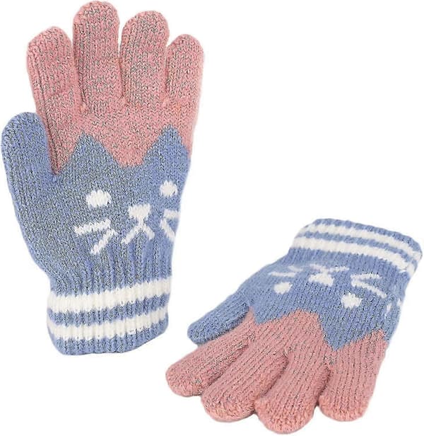 6 Par Barn Fingerhandskar Hst Vinter Varma Handskar Vantar Med Plyschfoder S Handskar Skidhandskar, 3-8 r, Skidsport Snowboardkning S
