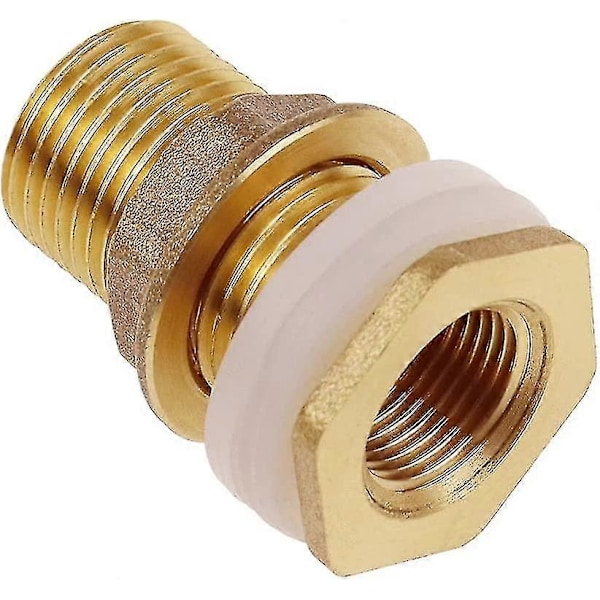2 stk. Vandgennemgang 4,2 cm 1/2\" Messing Vandforbindelse