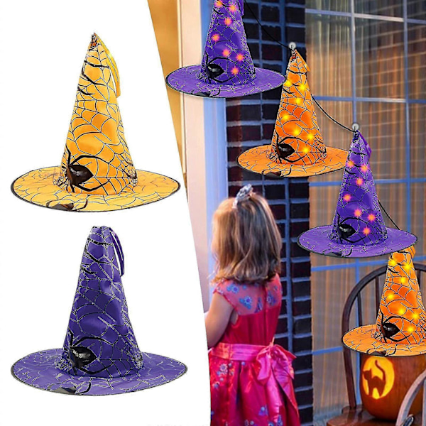 Halloween-hattuvalot, hehkuvat Halloween-koristeet, koristeet puutarhaan.(purppura)(1 kpl)