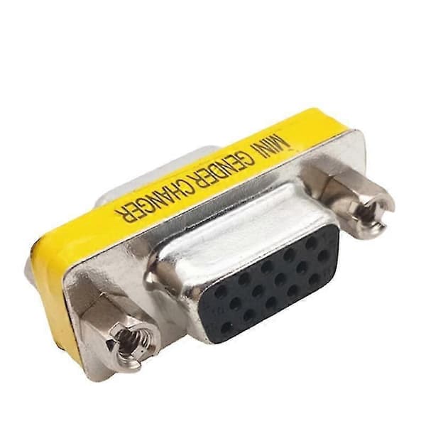 VGA Hun til Hun Mini Gender Changer Koblingsadapter (3 stk, Sølv)