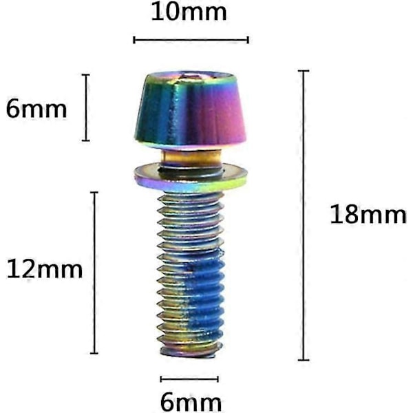 6 kpl M6*18mm Polkupyörän Ohjainkannattimen Pultit, Pyörän Jarruruuvit, Polkupyörän Levyjarrun Kiinnitysruuvisarja, Maastopyörän Mtb Ohjainkannattimen Pulteille