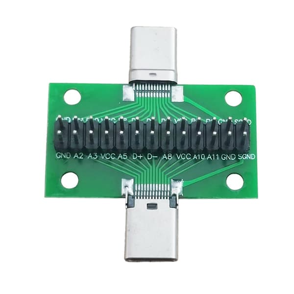 Mann til kvinne Type c test PCB-kort Universal kort med USB 3.1 port 20.6*36.2MM Testkort med pinner