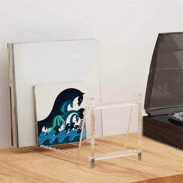 Klar Vinylpladeholder til Skrivebordsalbumopbevaring, Akryl Vinylpladehylde Display