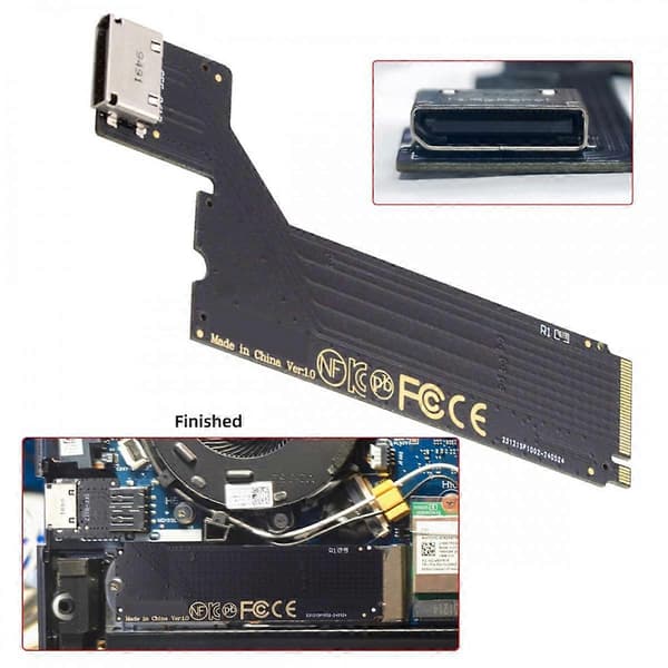 PCI-E4.0 M.2 M-key til Oculink SFF-8611 SFF-8612 Værtsadapter til 2024 ThinkBook 14+ AMD8845 Ekstern