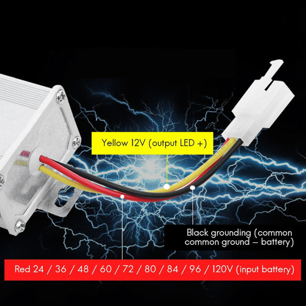 2x elektronisk transformator DC 36v 48v 60v 72v till 12v 10a elcykelkonverteradapter Down Tra