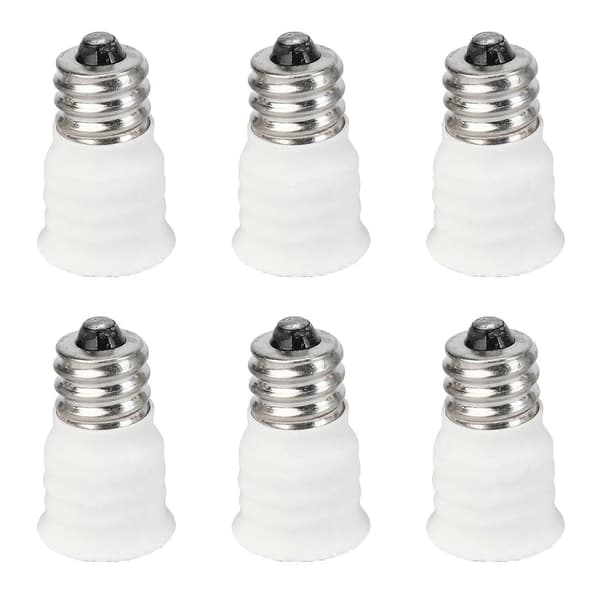 6-pakning E12 til E14 Hvit Pære Konverter LED Lysholder Lampe Adapter Sokkel Skifter Høy Kvalitet