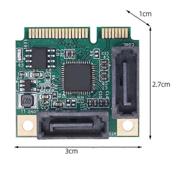 Mini PCI-E SATA 2 Port SATA III 6G Mini PCI Express Kontrollerkort SATA3.0 Mini PCI Express SSD Ad