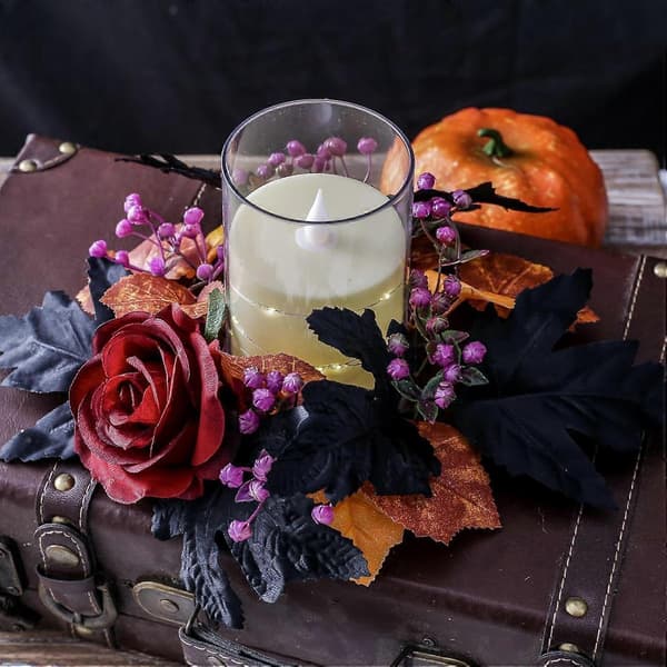 Halloween Lysring - Vinrød Rose Halloween Lysringer 3in | Lønneblader