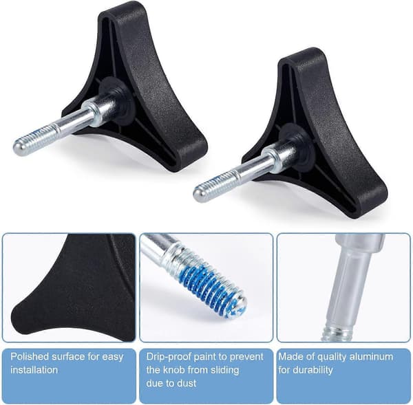 3 st Rollator Gåstol Delar, Aluminium 3-punkts Knopp Ersättningsdel Universal för