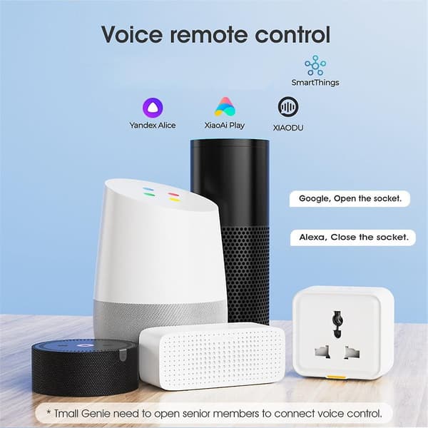 WiFi Smart Socket Universalplugg APP-kontroller Röststyrning Timer 2.4G Trådlös Plugg Switch US-plugg