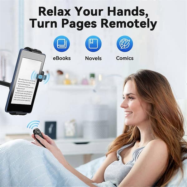 Fjernkontroll Sidevender Bluetooth for Kindle Fjernkontroll Klikker Sidevender Fjernkontroll Ex