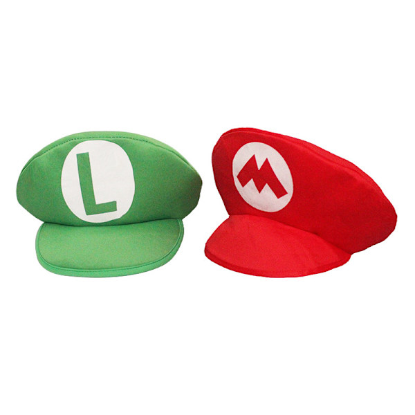 Super Mario Bros. Luigi Cartoon Cosplay Hat Classic Toy Anime Character Halloween Funny Clothes Unisex Children Adult Hat Red and Green