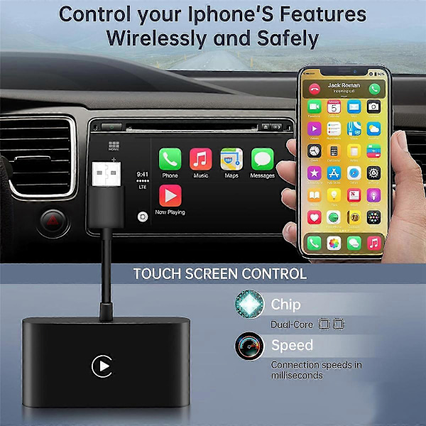 CarPlay langaton adapteri langallisesta langattomaan Carplay-dongle WiFi-verkon kautta päivityksellä langaton CarPlay-adapteri B