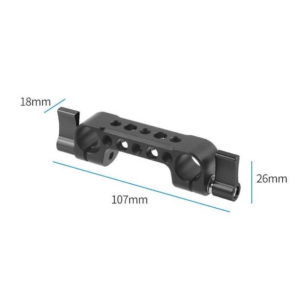 Lett dobbel 15mm stangklemmereilblokk med 1/4 tommers skruhull for DSLR-kamera stangskulderstøtte