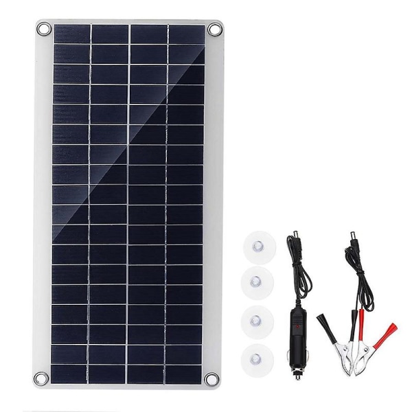 30W solcellepanel bærbar dobbel 12/5V DC USB Hurtiglading Vanntett nødlading Utendørs batterilader for bil