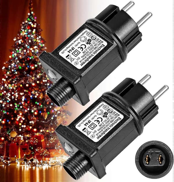 2-delt Transformert 31V 6W LED Strømforsyning, Lavspenningsadapter Blinklys IP44 Med 8 Moduser, Timer Og Minnefunksjon For Lys